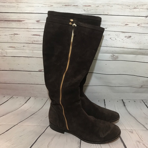 J. Crew Shoes - J. Crew Brown Suede Tall Boots with Zipper
